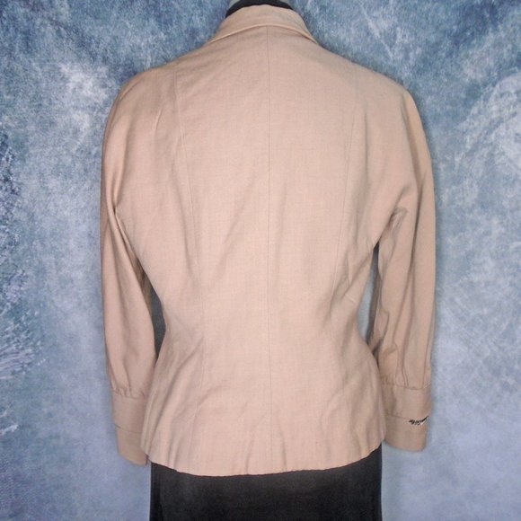 50s Pink Jacket with Rhinestones & Beading -- DAMAGED 1950s VINTAGE - Picture 5 of 12